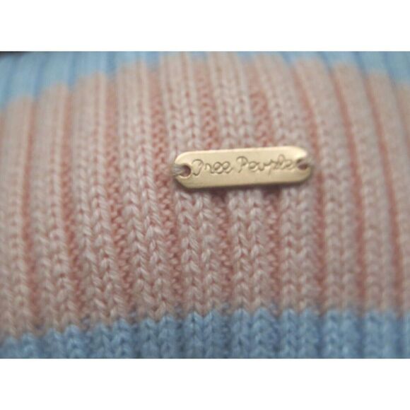 Free People Movement Women's O/S Peach/Gray Striped Cotton Beanie Hat - Picture 5 of 6